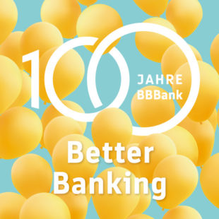 100 Jahre BBBank Luftballon gelb Better Banking