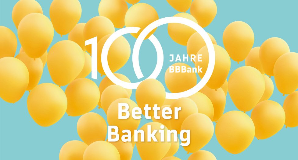 100 Jahre BBBank Luftballon gelb Better Banking