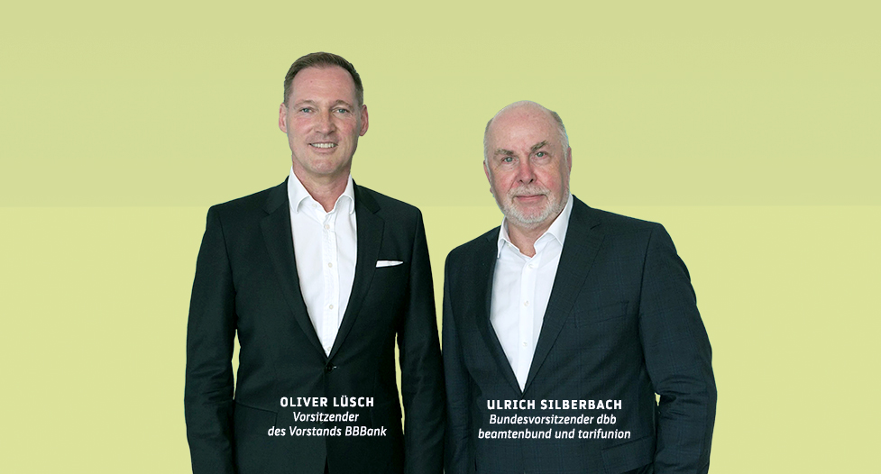 Interview mit Ulrich Silberbach, Bundesvorsitzender dbb beamtenbund und tarifunion, und Oliver Lüsch, Vorstandsvorsitzender der BBBank